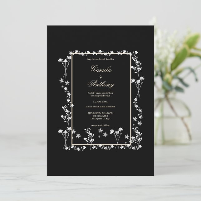 Invitation Mariage de la frontière noire (Debout devant)
