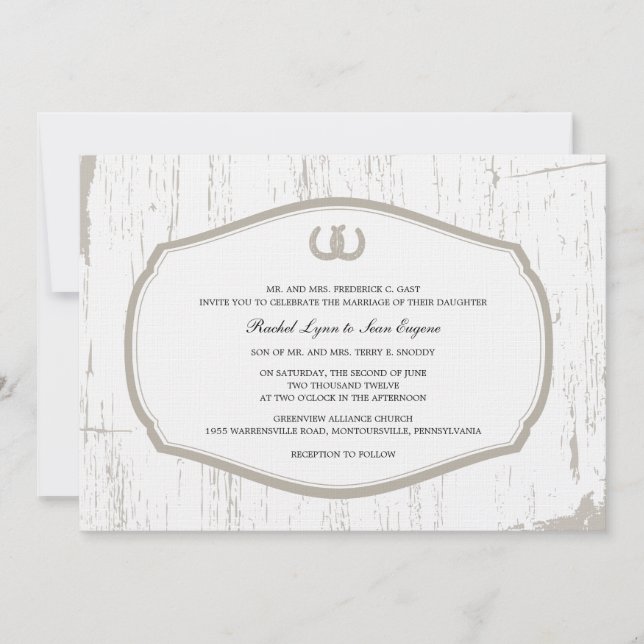 Invitation Mariage de la grange de fer à cheval (Devant)