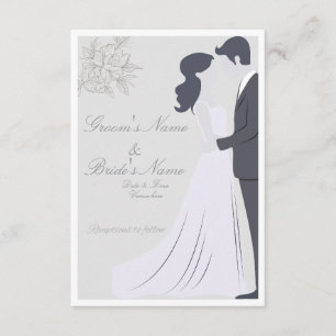 Invitation Mariage de la Mariée & du Marié Silhouette Élégant