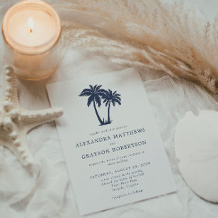 Invitation Mariage de la marine côtière de Palm Tree Beach