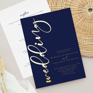 Invitation Mariage de la Marine Gold All In One