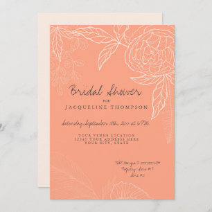 Invitation Mariage de la marionnette Floral Peony