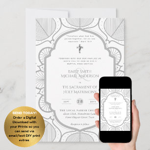 Invitation Mariage de la messe nuptiale catholique blanche en