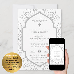 Invitation Mariage de la messe nuptiale catholique blanche en