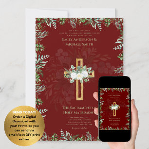 Invitation Mariage de la messe nuptiale catholique de Bourgog