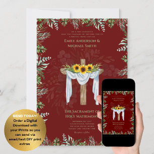 Invitation Mariage de la messe nuptiale catholique de Bourgog