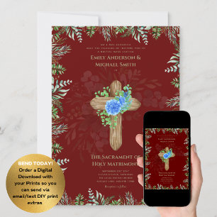 Invitation Mariage de la messe nuptiale catholique de Bourgog