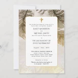 Invitation Mariage de la Messe Nuptiale Catholique Or Blanc