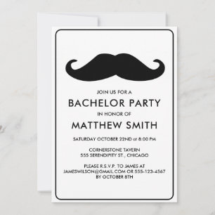Invitation Mariage de la Mustache noire de la fête de bachelo