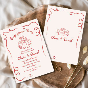 Invitation Mariage de la partie de l'engagement Whimsical Rou