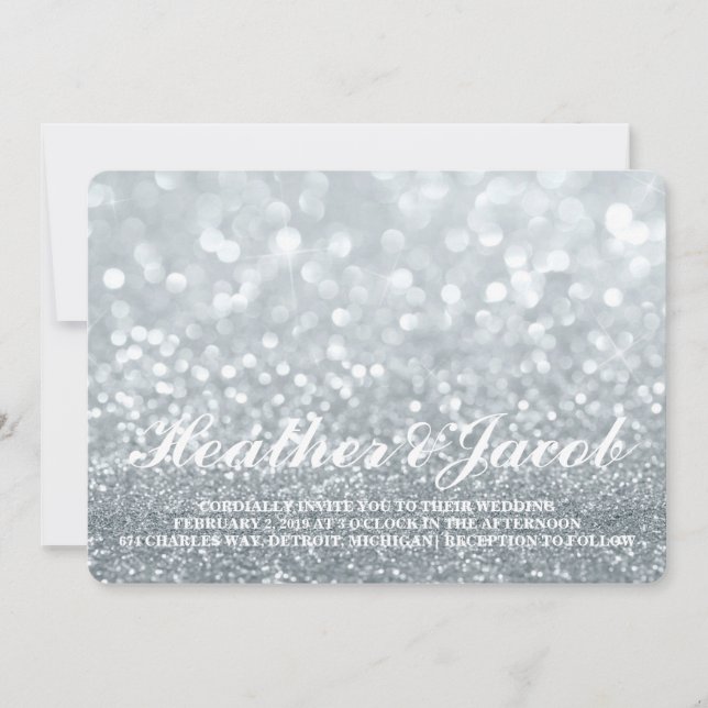 Invitation - Mariage de la Parties scintillant de  (Devant)