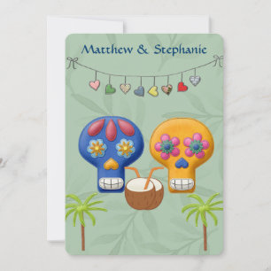 INVITATION MARIAGE DE LA PLAGE DE DIA DE LOS MUERTOS