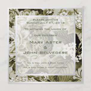 Invitation Mariage de la plante Vintage Floral Toile