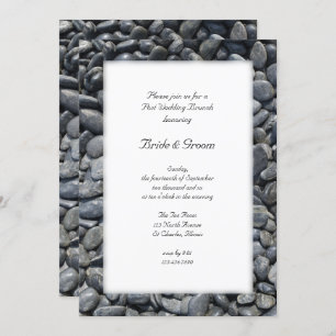 Invitation Mariage de la poste  Brunch Smooth Black Pebbles