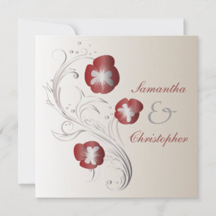 Invitation Mariage de la rançon rouge et argent