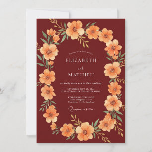 Invitation Mariage de la récolte captivant d'abricot