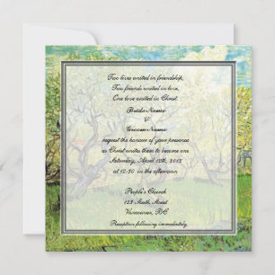 Invitation mariage de la religion, van Gogh Orchard à Blossom