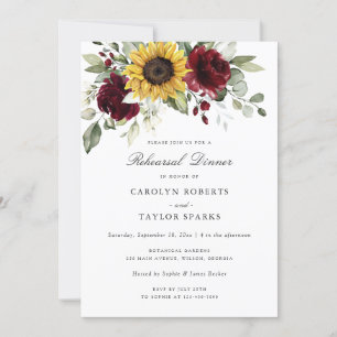 Invitation Mariage de la répétition florale du tournesol bord