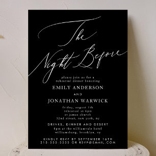 Invitation Mariage de la répétition noire blanche