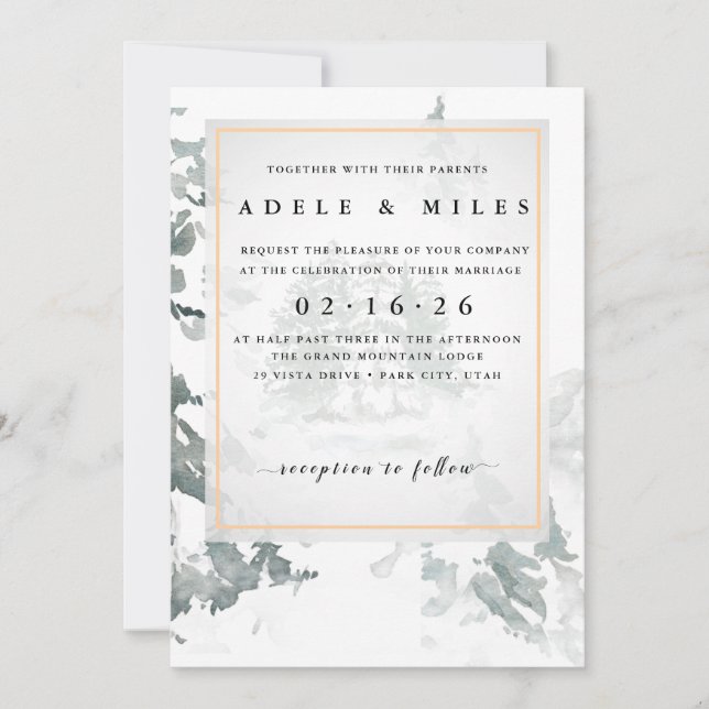 Invitation Mariage de la Reverie d'hiver (Devant)