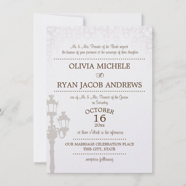 Invitation Mariage de la soirée de gala (Devant)