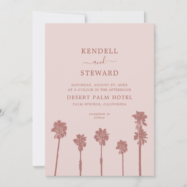Invitation Mariage de la suite Romance Palm Tree (Devant)