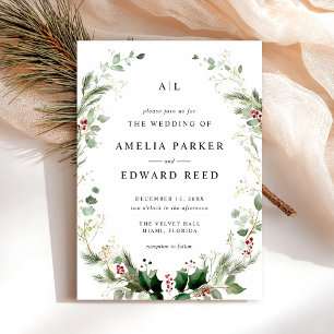 Invitation Mariage de la verdure de Noël