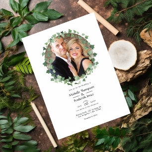 Invitation Mariage de la verdure des forêts boisées Photo