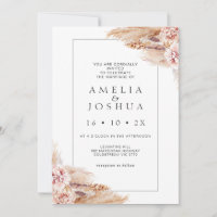 Mariage de laiton moderne Boho Blush Floral Pampas