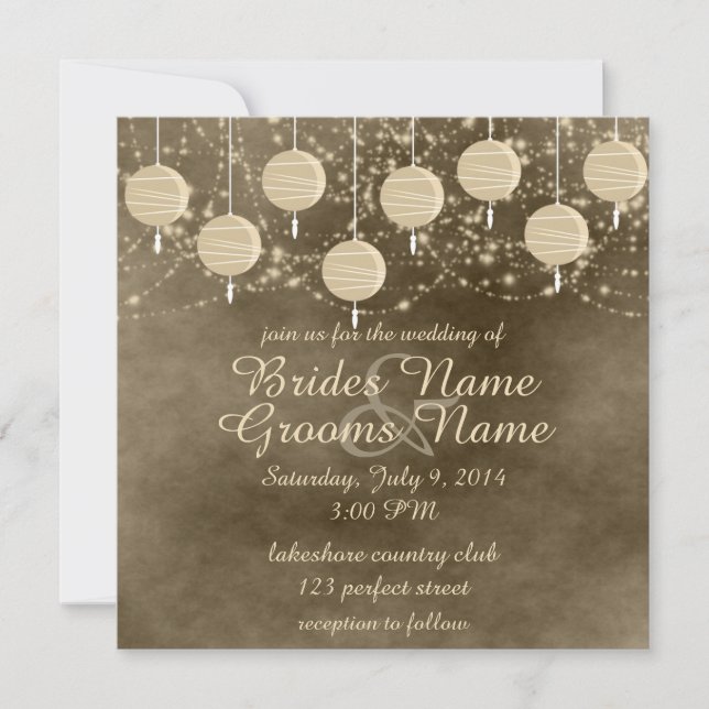 Invitation Mariage de lanternes d'ivoire (Devant)