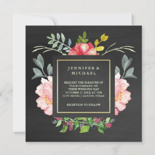 Invitation Mariage de l'apparence des pivoines rose Aquarelle