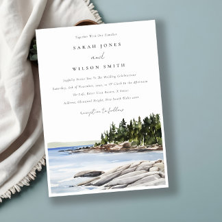 Invitation Mariage de l'aquarelle de la montagne Rocky Pine