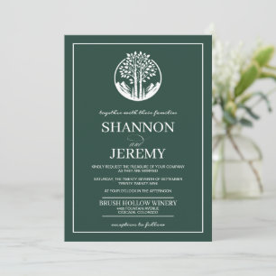 Invitation Mariage de l'arbre d'aspect vert