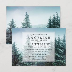 Invitation Mariage de l'arbre vert de la culture du bois