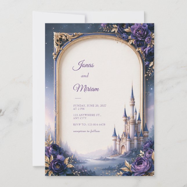 Invitation Mariage de l'Arche du Château de la Rose Violette  (Devant)