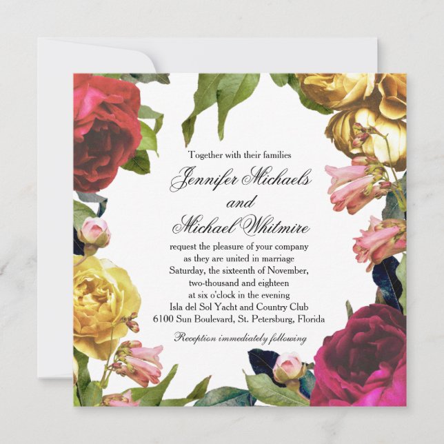 Invitation Mariage de l'artisanat floral (Devant)