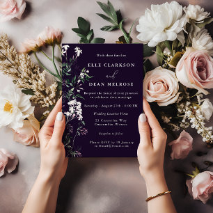 Invitation Mariage de lavande Fleur sauvage moderne violet