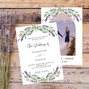 Invitation Mariage de lavande violet floraux arc