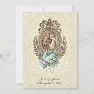 Invitation Mariage de l'Église catholique vintage