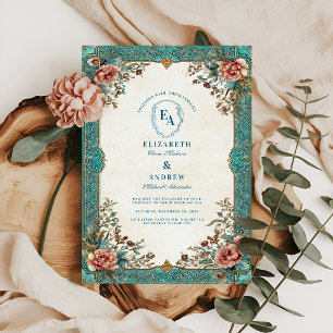 Invitation Mariage de l'élégance botanique du Vieux-Monde