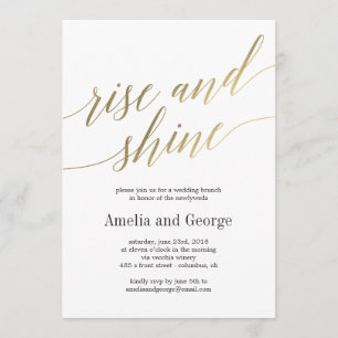Invitation Mariage de levage et de brillance Brunch Faux Gold