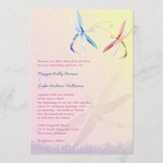 Invitation Mariage de libellules romantique du jardin