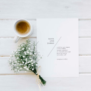 Invitation Mariage de ligne simple contemporain et minimalist