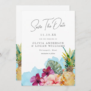 Invitation Mariage de l'île botanique tropicale Enregistrer l
