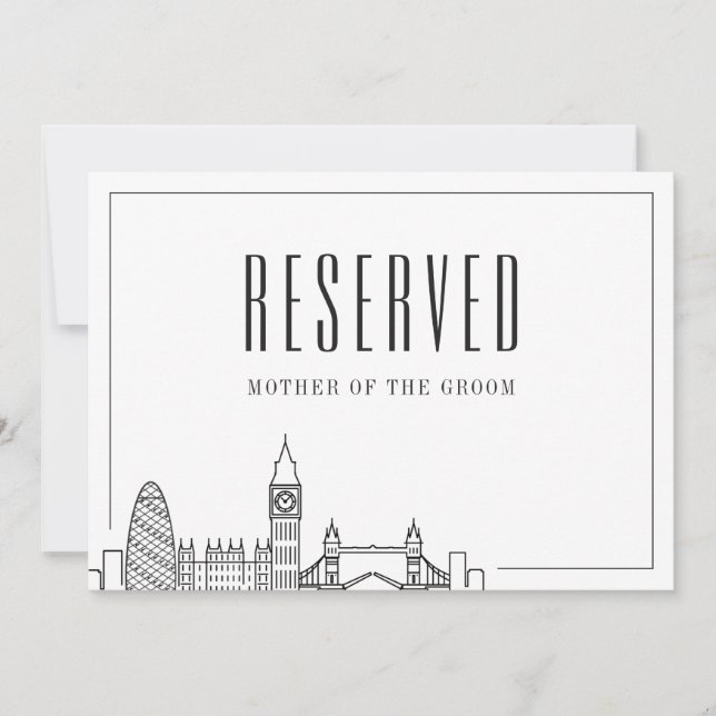 Invitation Mariage de Londres | Signal réservé aux repères (Devant)
