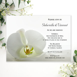 Invitation Mariage de l'orchidée blanche et du voile nuptial