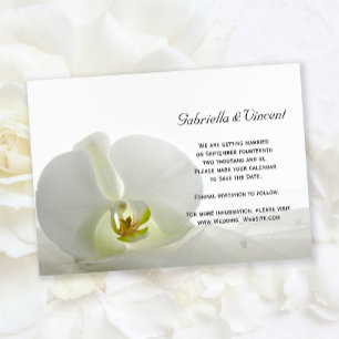 Invitation Mariage de l'orchidée blanche et du voile Sauvez l