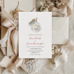 Invitation Mariage de l'ornement de Noël d'hiver<br><div class="desc">Célébrez votre mariage d'hiver en style avec cette invitation minimaliste de mariage d'hiver avec une aquarelle illustrant un ornement de Noël avec anneaux mariages,  brindille de pin et baies de Noël. Avec élégante calligraphie manuscrite.</div>