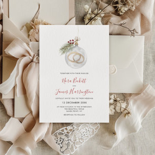 Invitation Mariage de l'ornement de Noël d'hiver