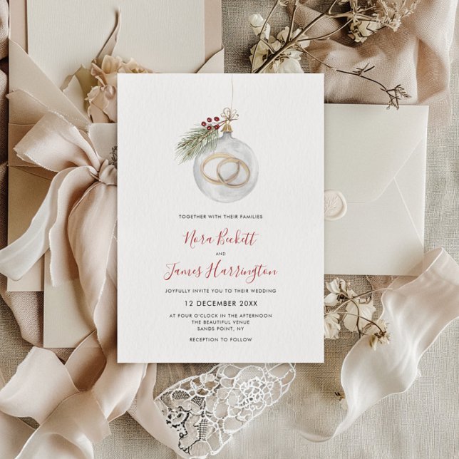 Invitation Mariage de l'ornement de Noël d'hiver (Créateur téléchargé)